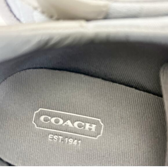 Coach NWB Kathleen Monogram Signature Logo Sneakers in Graphite Gray Size 8 M - Picture 12 of 16